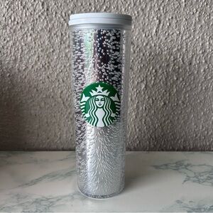 Starbucks Holiday 2020 Silver Bubble Tumbler champagne-style bubble design NWT